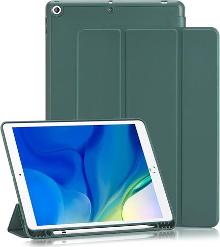 for iPad 9th/8th/7th Generation Case (2021/2020/2019) iPad 10.2-Inch Case with Pencil Holder [Sleep/Wake] Slim Soft TPU Back Smart Magnetic Stand Protective Cover Cases(Light Pink) in Kuwait