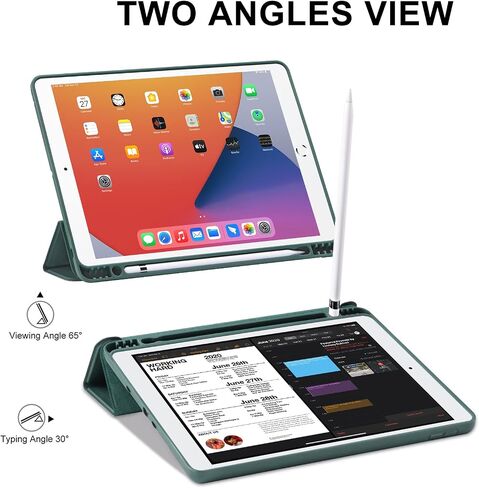 for iPad 9th/8th/7th Generation Case (2021/2020/2019) iPad 10.2-Inch Case with Pencil Holder [Sleep/Wake] Slim Soft TPU Back Smart Magnetic Stand Protective Cover Cases(Light Pink) in Kuwait