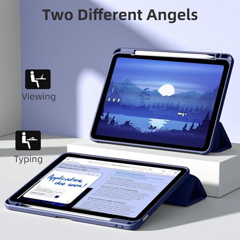 حافظة Wenlaty متوافقة مع iPad Air الجيل الخامس (2022) / الرابع (2020) حامل أقلام مقاس 10.9 بوصة، لحافظة 5/4، غطاء خلفي شفاف ذكي نحيف، وردي وردي in Saudi Arabia