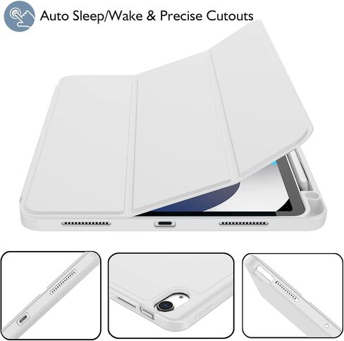 ZryXal iPad Air 11 Inch Case M4 2026/ M3 (2025)/ M2 (2024), iPad Air 5th (2022)/ 4th Generation (2020) 10.9 Inch - Smart Cover with Pencil Holder and Soft TPU Back, Auto Wake/Sleep(New Midnight Green) in Kuwait