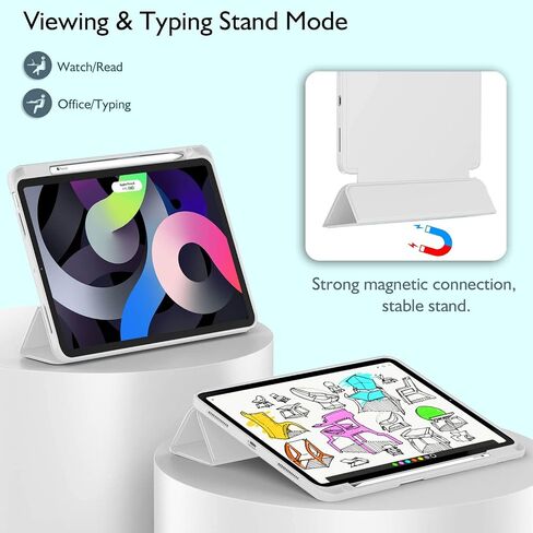 ZryXal iPad Air 11 Inch Case M4 2026/ M3 (2025)/ M2 (2024), iPad Air 5th (2022)/ 4th Generation (2020) 10.9 Inch - Smart Cover with Pencil Holder and Soft TPU Back, Auto Wake/Sleep(New Midnight Green) in Kuwait
