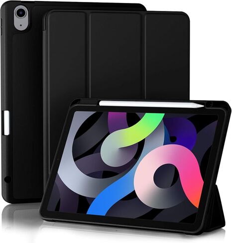 Akkerds متوافق مع حافظة iPad Air الجيل الخامس 2022/ حافظة iPad Air الجيل الرابع 2020 10.9 بوصة مع حامل أقلام [نوم/تنبيه تلقائي]، حافظة ذكية بحامل ثلاثي الطي لجهاز iPad Air 5/4، أزرق سماوي in Kuwait