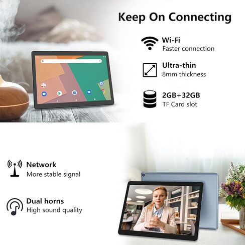 COOPERS Android Tablet 10 inch, 6GB RAM+32GB ROM Computer Tablets Support 1TB Expand, 1280 * 800 IPS Touch Screen, 1.8Ghz Quad-core Processor, WiFi Bluetooth, 8MP Camera, 6000mAh Battery Tableta in Saudi Arabia