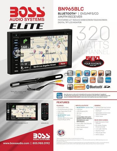 أنظمة الصوت BOSS BVNV9384RC ملاحة GPS للسيارة ومشغل DVD - مزدوج Din، صوت ومكالمات بلوتوث، شاشة لمس LCD 6.2 بوصة، MP3 CD DVD USB SD، Aux-in، مستقبل راديو AM FM in Saudi Arabia