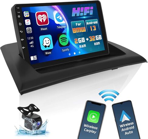 9 inch Touchscreen Android Car Stereo for BMW X3 [E83] 2006-2010 Wireless Apple Carplay and Wireless Android Auto 【2GB+32GB】 in Dash GPS Unit Support DSP EQ Split Screen RCA Subwoofer Backup Camera in Saudi Arabia