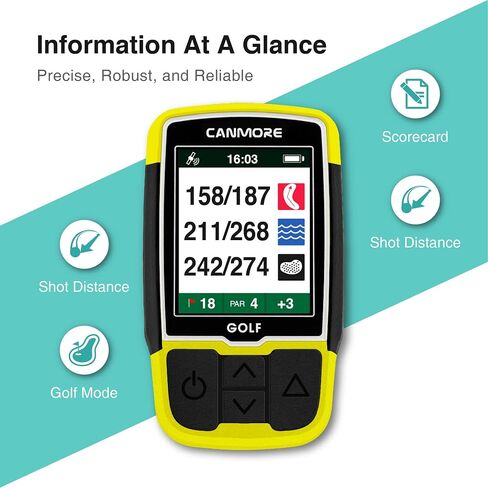 Canmore Sport HG200 Plus Golf GPS - Easy-to-Read Color - preloaded 40,000 Course map worldwidehape of The Green and The Fairway - Water Resistant - 1-Year Warranty in Saudi Arabia