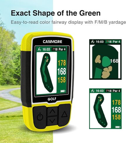 Canmore Sport HG200 Plus Golf GPS - Easy-to-Read Color - preloaded 40,000 Course map worldwidehape of The Green and The Fairway - Water Resistant - 1-Year Warranty in Saudi Arabia