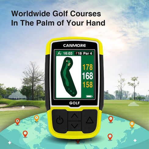 Canmore Sport HG200 Plus Golf GPS - Easy-to-Read Color - preloaded 40,000 Course map worldwidehape of The Green and The Fairway - Water Resistant - 1-Year Warranty in Saudi Arabia