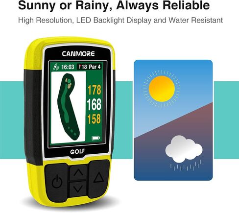 Canmore Sport HG200 Plus Golf GPS - Easy-to-Read Color - preloaded 40,000 Course map worldwidehape of The Green and The Fairway - Water Resistant - 1-Year Warranty in Saudi Arabia
