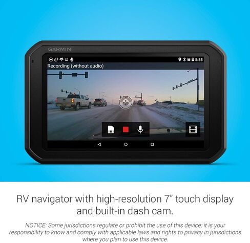 Garmin RV 785 & Traffic, GPS Navigator متقدم لـ RVs مع كاميرا داش مدمجة، شاشة لمس عالية الدقة 7 بوصة ، نظام نقل نشط الصوت in Kuwait