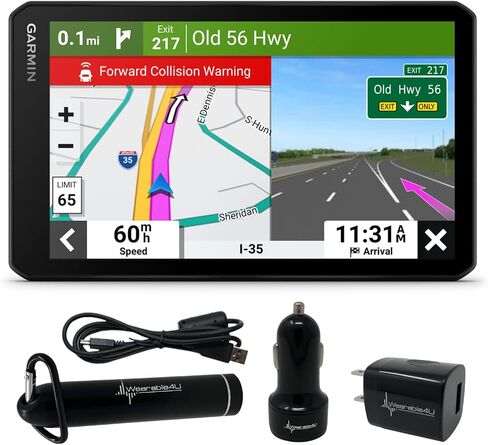 Wearable4U - Garmin RV 795 GPS Navigator, Large, Easy-to-Read 7, Custom RV Routing, High-Resolution Birdseye Satellite Imagery with Power Pack Bundle in Saudi Arabia