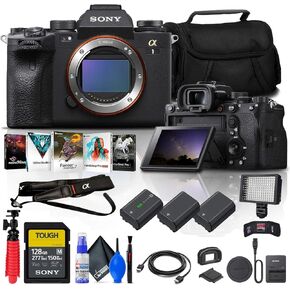 Sony Alpha 1 Mirrorless Digital Camera (Body Only) (ILCE-1/B) + 128GB Tough Memory Card + Corel Photo Software + 2 x NP-FZ100 Battery + LED Light + Case + HDMI Cable + More (Renewed) in Kuwait