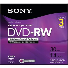 Sony 3DMW30R2HC 3-Pack 8cm DVD-RW with Hangtab in Kuwait