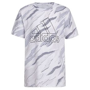 تي شيرت بأكمام قصيرة للأولاد من adidas مطبوع عليه صورة Tiger Camo بالكامل in Saudi Arabia