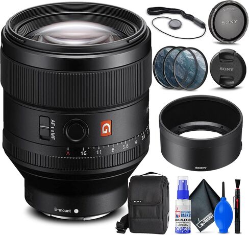 Sony FE 85mm f/1.4 GM Lens (SEL85F14GM) + Filter Kit + Lens Cap Keeper + Cleaning Kit + More (Renewed) in Saudi Arabia