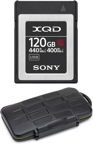 Sony 120GB XQD G Series Memory Card with KOAH Pro Rugged Memory Storage Carrying Case Bundle (2 Items) in Saudi Arabia