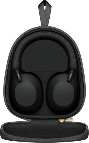 Sony WH-1000XM5 Wireless Industry Leading Noise Canceling Headphones, Black Bundle with Deco Gear Wood Headphone Display Stand and Protective Travel Carry Case in Kuwait