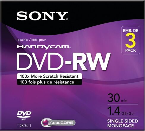 Sony 3DMW30R2HC 3-Pack 8cm DVD-RW with Hangtab in Kuwait