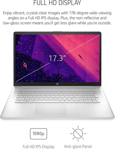 HP 17 Laptop PC, 11th Gen Intel Core i5-1155G7, 8 GB RAM, 512 GB SSD Storage, 17.3-inch Full HD IPS Display, Windows 11 Home, Anti-Glare Screen, Long Battery Life, Webcam & Mics (17-cn1020nr, 2021) in Saudi Arabia