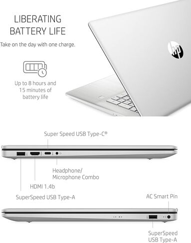 HP 17 Laptop PC, 11th Gen Intel Core i5-1155G7, 8 GB RAM, 512 GB SSD Storage, 17.3-inch Full HD IPS Display, Windows 11 Home, Anti-Glare Screen, Long Battery Life, Webcam & Mics (17-cn1020nr, 2021) in Saudi Arabia