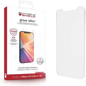 ZAGG InvisibleShield Glass Elite+ Plus Screen Protector for iPhone 12 and iPhone 12 PRO – Strongest Tempered Glass, Smudge-Free ClearPrint, Extreme Shatter, Impact and Scratch Protection Transparent