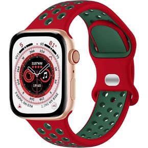 Sunnywoo Sport Silicone Band Compatible with Apple Watch Bands 44mm 45mm 49mm 42mm 41mm 38mm 40mm Men Women,Breathable Waterproof Strap for Apple Watch iWatch Series Ultra SE 8 7 6 5 4 3 2 1
