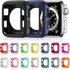 16 Pieces Soft TPU Protective Watch Case Anti-Scratch Silicone Protector Soft Flexible TPU Thin Lightweight Bumper Cover for Smartwatch Series(38 mm)