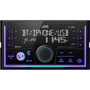 JVC KD-SR87BT Single DIN Car Stereo with CD Player & Bluetooth, 200W Digital Stereo Receiver, Dual Phone Connection, 13-Band EQ, AM/FM Radio, 1.5A USB & AUX, High Contrast LCD, Spotify Control in Saudi Arabia