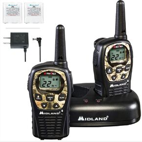 ميدلاند - LXT500VP3، أجهزة اتصال لاسلكية FRS ذات 22 قناة مع مسح للقنوات - أجهزة راديو ذات نطاق ممتد، تشغيل صامت، البطاريات متضمنة (حزمة زوجية) (أسود) in Kuwait