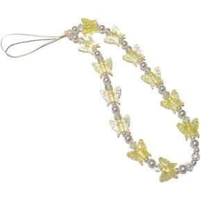 Fuqimanman2020 1-2 PCS Natural Stone Cell Phone Lanyard Strap Charms- Handmade Colorful Beaded Butterfly Charms for Women Girl, Rainbow Keychain in Kuwait
