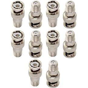 F-Type to BNC Coax Adapter BNC Male to F Female Coaxial Cable Connector Adapter RG6 Coax Connector for CCTV Camera Satellite Scanner RG6/RG59/RG58/SDI/HD SDI (2 Pack) in Kuwait