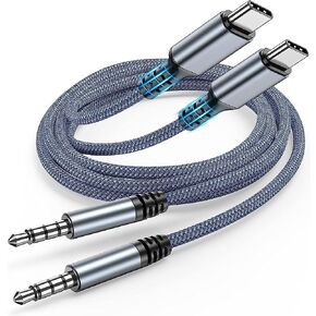 Highwings USB C to 3.5mm Aux Audio Cable for iPhone 15, Galaxy S23, S22, S20, Android, iPad Pro, Pixel, Headphone, Type C to 1/8" Male Hi-Fi Stereo Jack Cord 3FT