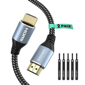 4K HDMI Cable 4 Feet/2 Pack,High Speed 18Gbps Braided HDMI 2.0 Cable Cord,4K@60Hz,2K,1080P,ARC HDR HDCP 3D,Sturdy&Flexible&Untangled&Supreme Texture,Compatible Monitor UHD TV PC PS5 Xbox+5 Ties in Saudi Arabia