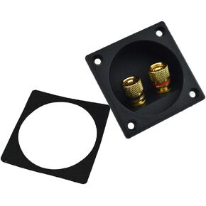 Hahiyo 75mm Diameter Round Speaker Box Terminal Cup Withstand Higher Sound Pressure Less Resonance Connect Securely Binding Post Connector Black 1 PCS for Subwoofer Box Tower Speakers