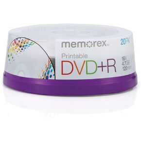 Memorex DVD+R 16x 4.7GB 20 Pack Spindle Printable