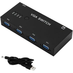 محول فيديو Suckoo 4 اتجاهات VGA 4 في 1 خارج 1 في 4 خارج ثنائي الاتجاه قابل للتحويل HD فيديو شارر عرض النطاق الترددي 500 ميجا هرتز مضيف الكمبيوتر خارجي VGA شاشة تلفزيون جهاز عرض محدد صندوق التبديل 1920@1080P in Kuwait