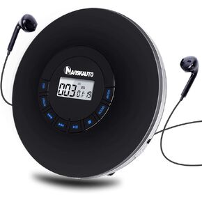 NAVISKAUTO Rechargeable Portable CD Player, Personal Disc CD Player with 18h Playing Time, LED Backlit Display, Supper Anti-Skip, 3.5mm AUX Cable, Upgraded Bigger Buttons in Saudi Arabia