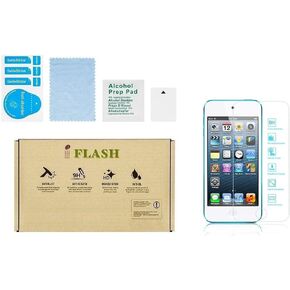 iFlash® 3 Pack of Premium Tempered Glass Screen Protector For Apple iPod Touch 5th/6th Generation - Transparent Crystal Clear / 2.5D Rounded Edges / 9H Hardness / Scratch Proof / Bubble Free / Oleophobic Coating / 0.3mm Thickness (3Pack, Retail Package) in Kuwait