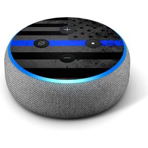 خط أزرق رفيع - ملصق من الفينيل متوافق مع Amazon Echo Dot 3rd Generation Alexa - ديكورات لمكبرات الصوت المنزلية الذكية، ملحقات رائعة هدية للأم والأب وأعياد الميلاد والأطفال in Kuwait