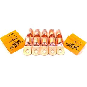 (10) 1/0 Gauge Copper Ring Terminals 3/8" Orange Heat Shrink Tubing LUGS in Saudi Arabia