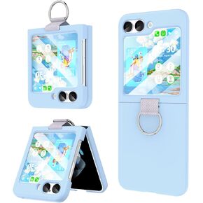 DAKORIE for Samsung Galaxy Z Flip 5 Case with Ring Shockproof Protective Cover Flip Z 5 Phone Case for Galaxy Z Flip 5 5G 2023 - Black