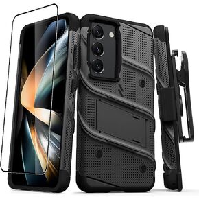 حزمة ZIZO Bolt Bundle لجراب Galaxy S23 مع واقي شاشة وحامل وحامل - أسود