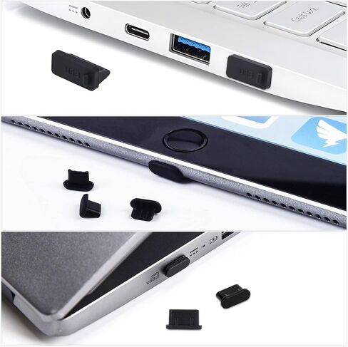 30 قطعة من 6 أنواع غطاء قابس USB مضاد للغبار، سدادة غبار سيليكون USB من النوع C، واقي منفذ غطاء USB صغير، غطاء حماية مضاد للغبار لمنافذ USB من النوع C، USB A، منافذ USB صغيرة (30 قطعة) in Saudi Arabia