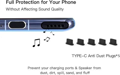 10X USB C Anti Dust Plug, USB Type C Dustproof Cover Protector Port Cover with Easy-Grip Tab Lanyard for iPhone 17/17 Pro/17 Pro Max/16 15 Pro Max, Samsung Galaxy S26 S25 S24 S23 S22,All USB C Devices in Kuwait