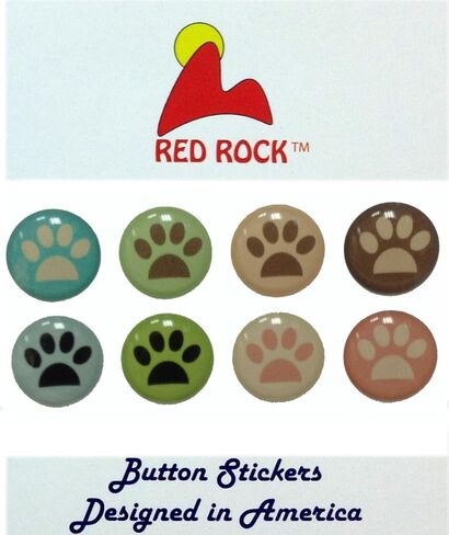 ملون لطيف الكلب كيتي القط الكفوف 8 قطع ملصقات زر المنزل لفون 5 4/4s 3GS 3G، آي باد 2، آي باد ميني، آي بود تاتش من ريد روك in Kuwait