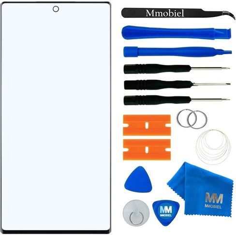 طقم إصلاح الزجاج الأمامي MMOBIEL متوافق مع شاشة سامسونج جالاكسي نوت 10 N970F 2019 6.3 بوصة (أسود) تشمل شاشة العرض تولز in Saudi Arabia