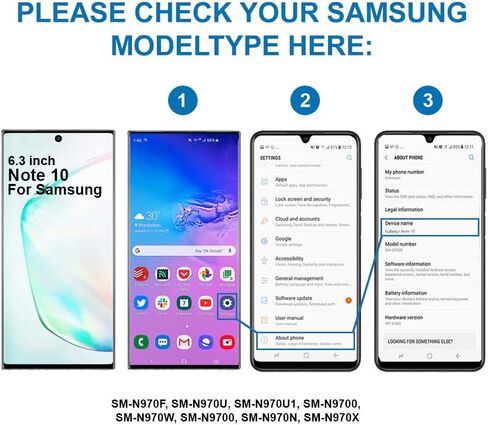 طقم إصلاح الزجاج الأمامي MMOBIEL متوافق مع شاشة سامسونج جالاكسي نوت 10 N970F 2019 6.3 بوصة (أسود) تشمل شاشة العرض تولز in Saudi Arabia