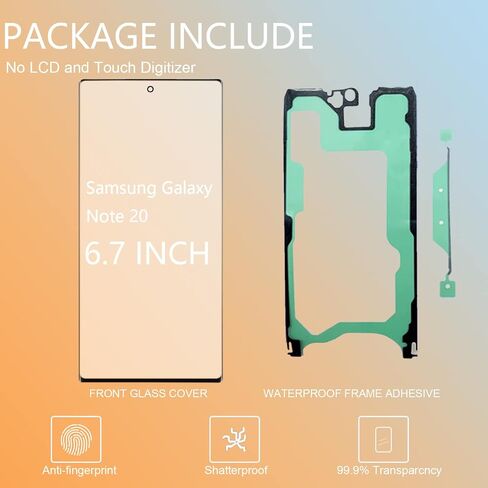 Agzssl لهاتف Samsung Galaxy Note 10 Plus طقم إصلاح الزجاج الأمامي استبدال الشاشة 6.8 بوصة زجاج الشاشة الخارجي بما في ذلك لاصق الإطار المقاوم للماء، وغراء إصلاح وأداة المصباح (بدون محول رقمي، بدون شاشة LCD) in Kuwait