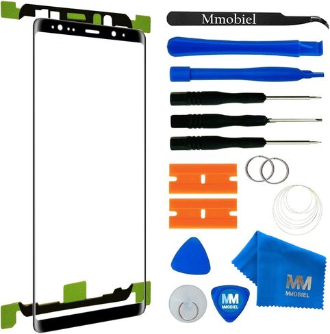 MMOBIEL Front Glass Repair Kit Compatible with Samsung Galaxy Note 8-6.3 inch 2017 - Lens Screen Replacement Repair Kit - Incl. Toolkit - Black in Saudi Arabia