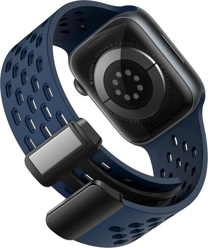 Magnetic Anti Sweat Sport Band/Strap for Apple Watch, Waterproof Breathable Silicone Correas. Para Compatible with iWatch Ultra SE Series11/10/9/8/7/6/5/4/3/2/1, Women Men, 42mm 44mm 45mm 46mm 49mm in Kuwait